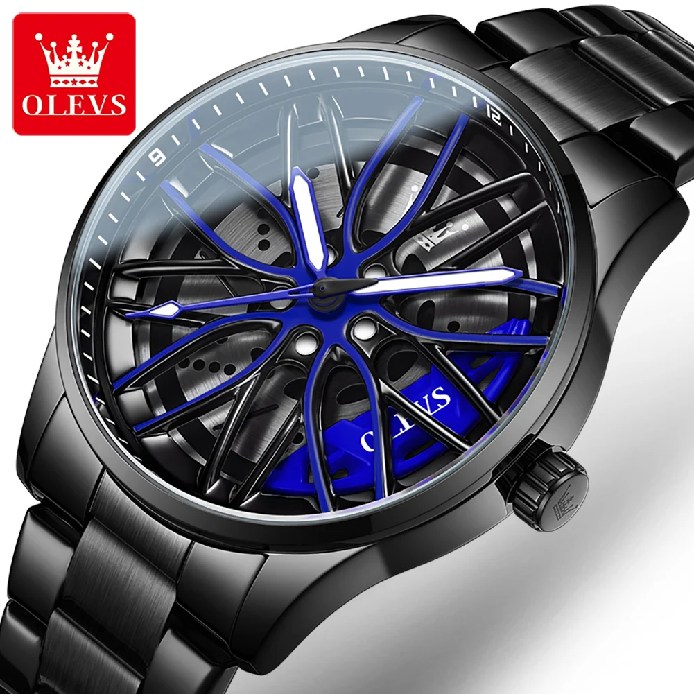 OLEVS 9937 New Luxury Fashion Casual Glass Quartz Men Watch Popular Reloj Analog Stainless Steel Business Male Watch For Boy