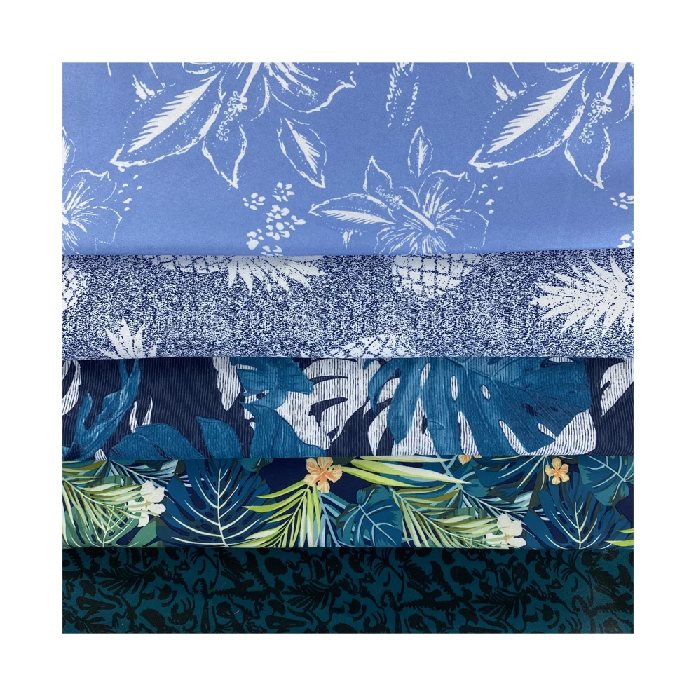 
WEITAI Beach Printed cloth fabric 100% Polyester Microfiber printed fabric/leaf printed fabric for Swimwear beach shorts 