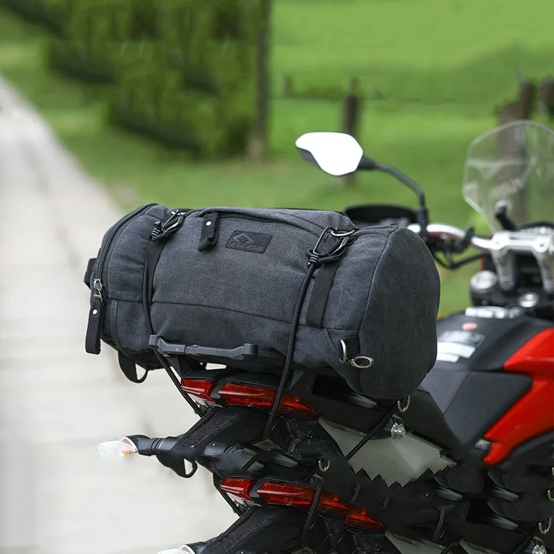 
CUCYMA Hiking Computers Laptop Canvas Bag Men Vintage Backpack Motorcycle Tail Bag 