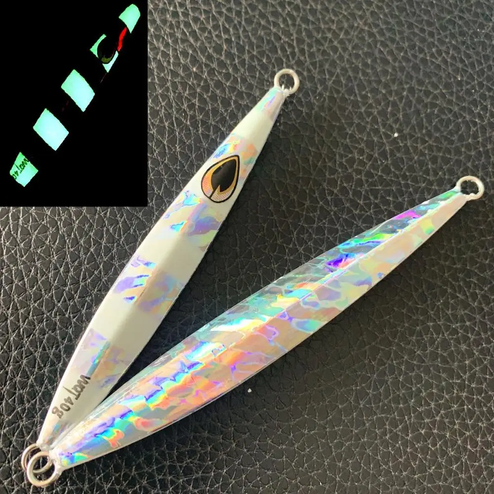 
Factory price jigging metal fishing lure luminous 40g 60g Bass fishing lure for sea fishing 