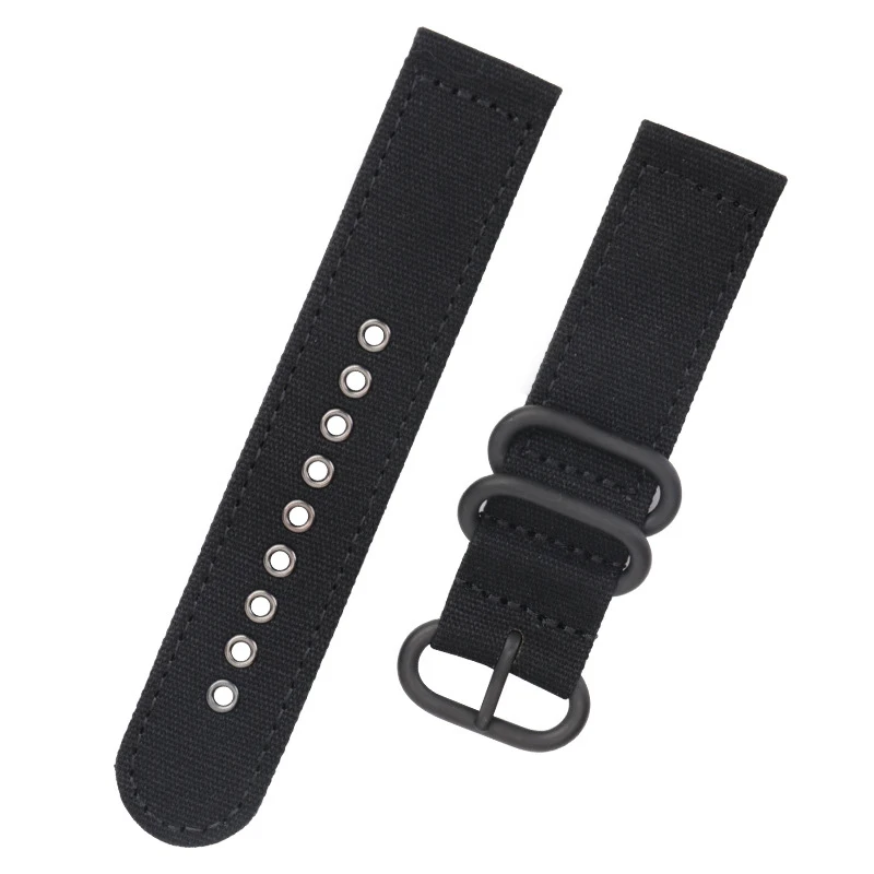 Durable cotton fabric watch straps quick release canvas watch bands with metal eyes on the holes