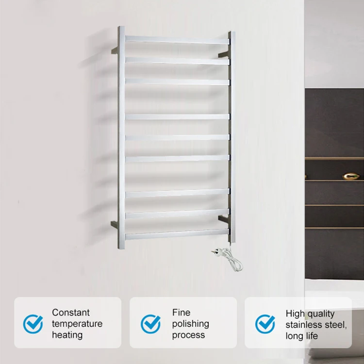 Lisheng Factory Price Heated Towel Rail Hotel Towel Rack Dryer Intelligent Bathroom Wall Mounted Electric Towel Rack