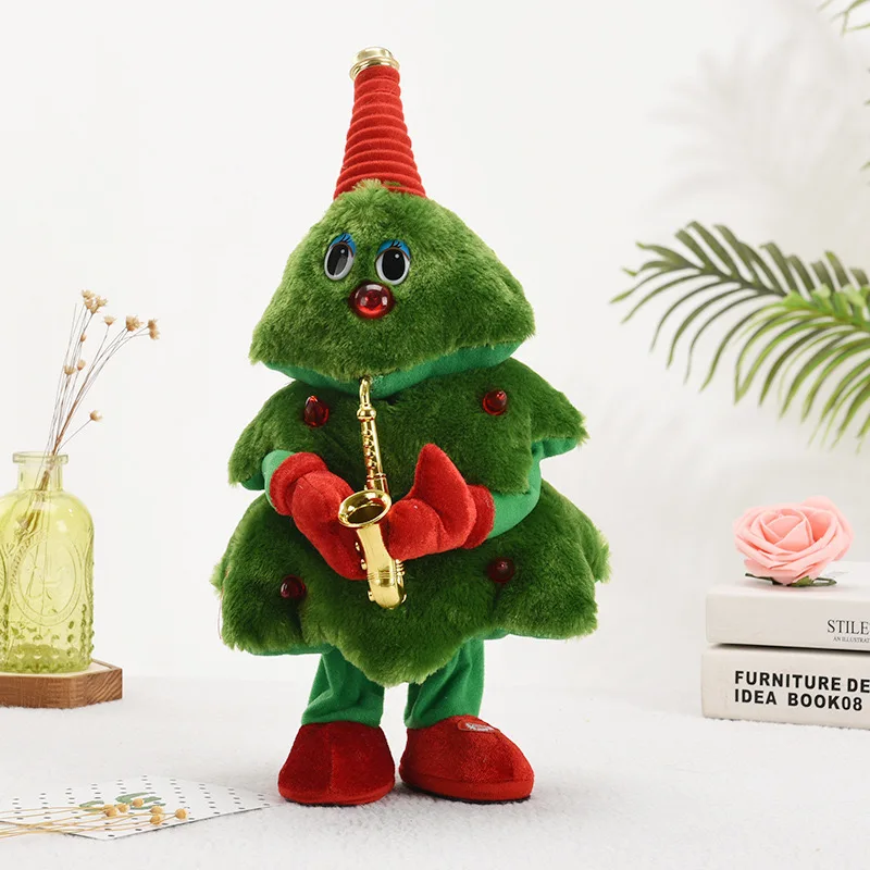 Custom Santa Claus Doll Dancing Christmas Tree Electronic Plush Toys Gifts Ornaments for Children Singing Electric Toy