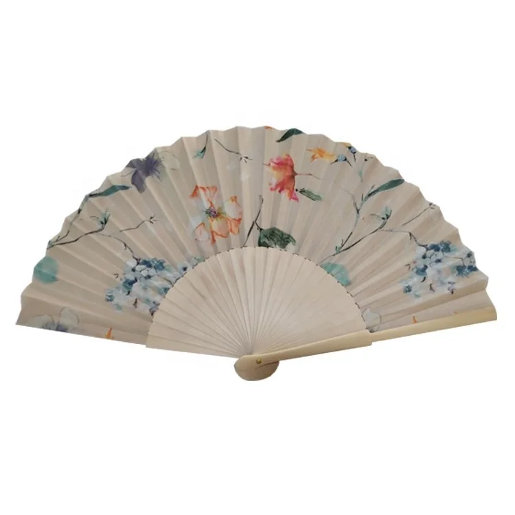 luxury  wooden painting fabric fan
