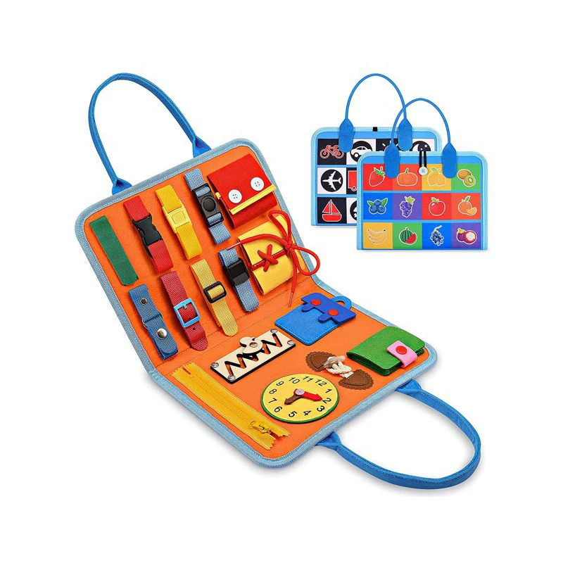 Montessori Toys toddlers Early Learning toddler Felt Busy Board Basic Skills Activity Board Educational Toy for kids