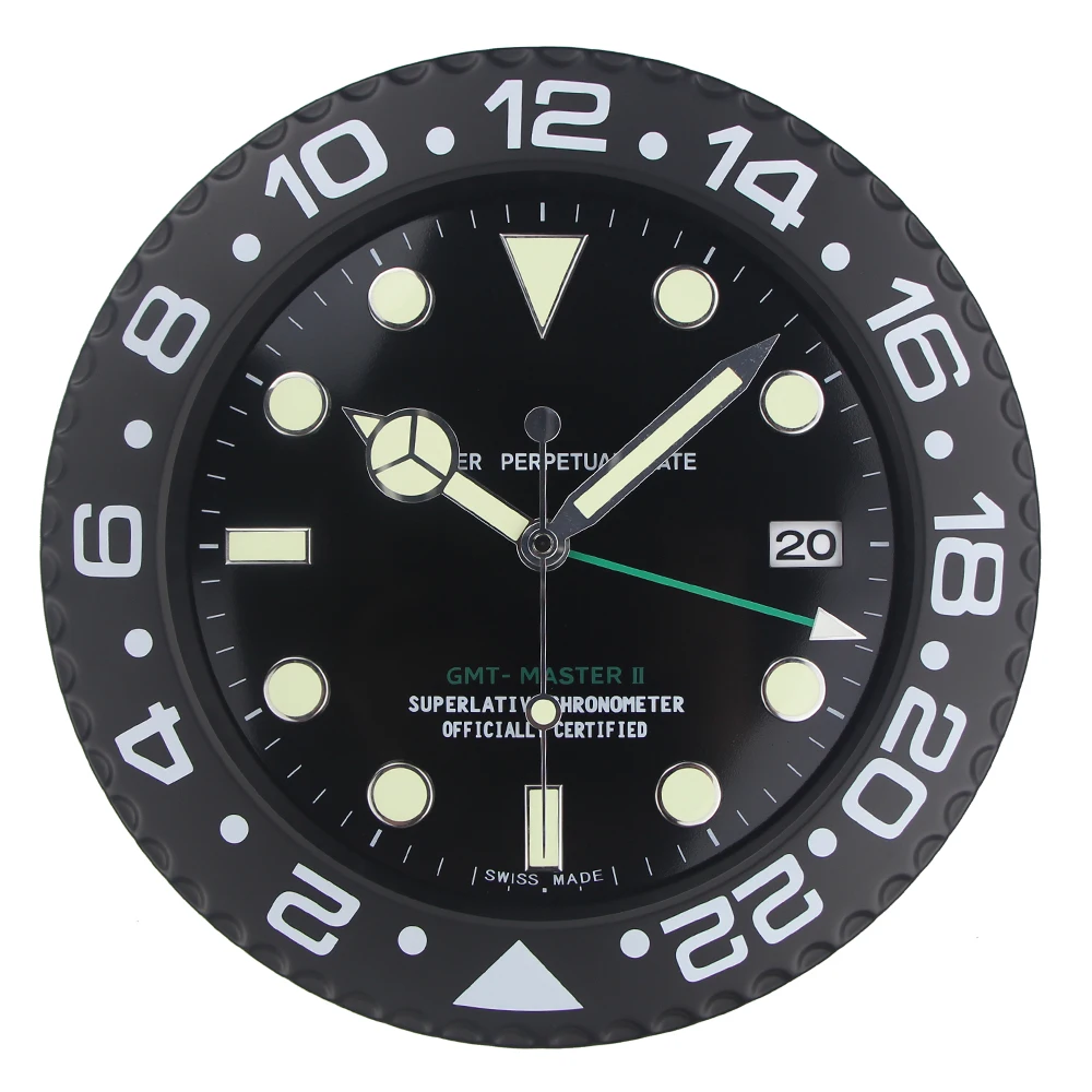 Metal Design Luxury Quartz Wall Watch Clock Analog Office Art Unique Magnifier Modern Wrist Watch Wall Clock and Watch