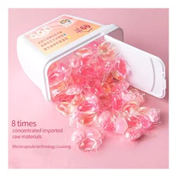 OEM 3in1 Clothes Washing Apparel Detergent Pods Liquid Laundry Soap Capsules Pink Laundry Drops