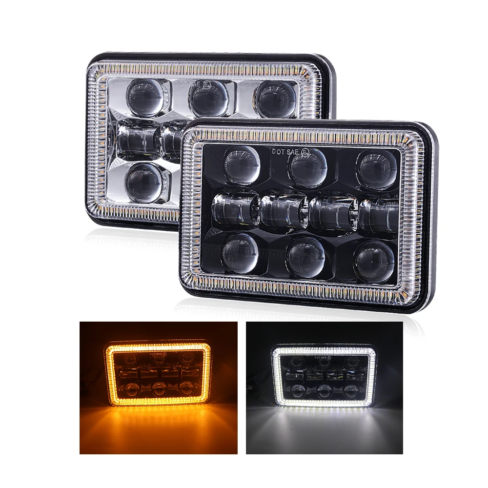 
Factory wholesales car led square headlight 4x6 inch square 45W 12V-32V LED TRUCK LIGHT LED WORK LIGHT with DRL 