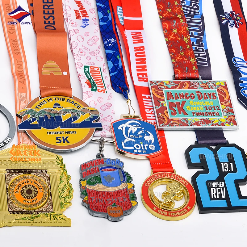 Longzhiyu metal marathon medals factory cheap custom cartoon 5k run sports medals wholesale diecast bottle opener medals