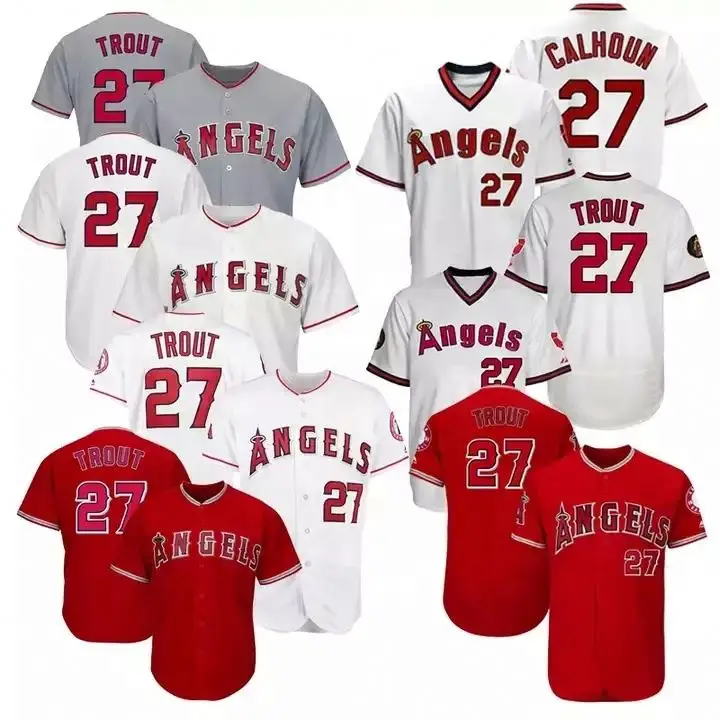 New Season Los Angeles Angel 27 Mike Trout 17 Ohtani Cheap Men Stitched Top Quality Baseball Jersey