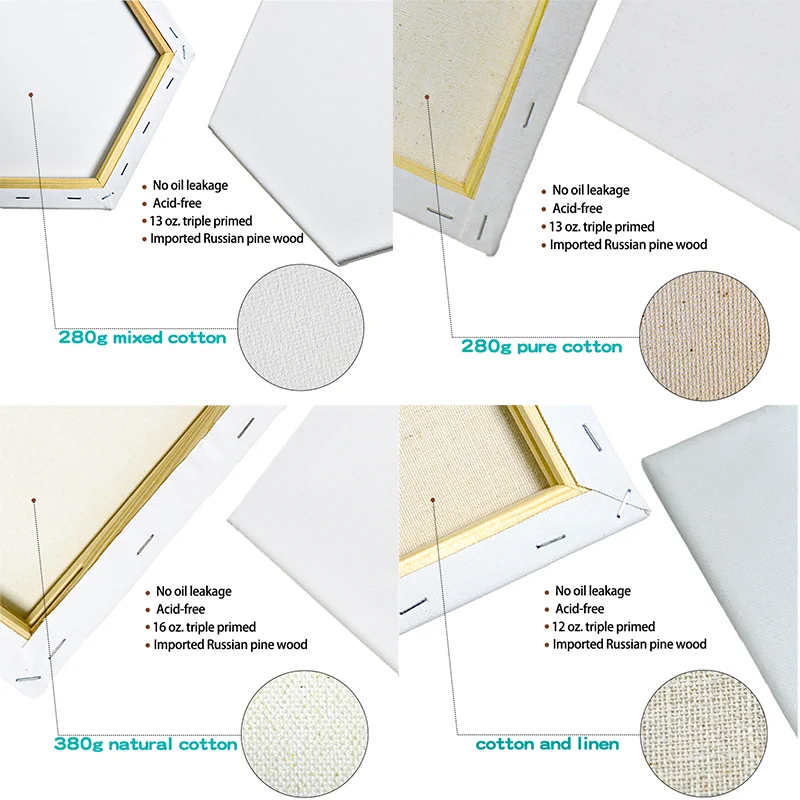 supvox stretched white blank canvas artist 10 pc blank gallery wrapped wooden stretched canvas