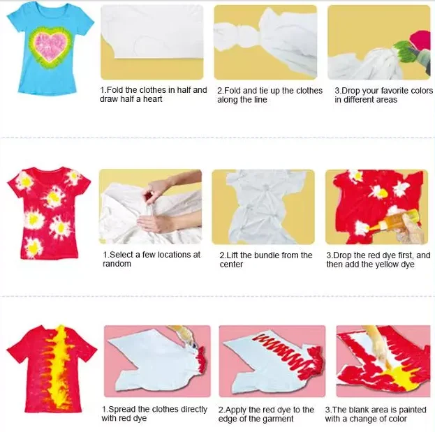 3 Colors Tie Dye Kit Non Toxic Dye for Permanent Fabric Craft Kit Diy Sets