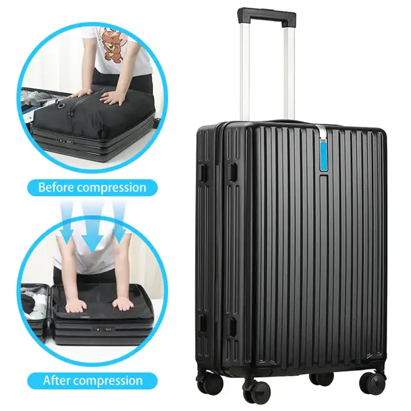 Pailox vacuum compression Suitcases carry-on Traveling air compressed suitcase Hand Trolley Pure PC material vacuum luggage Sets