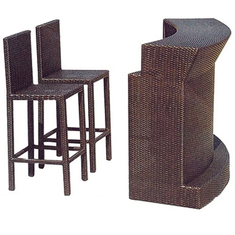 Outdoor Outside Round Resin Wicker Polyrattan Bar Counter outdoor bar counter