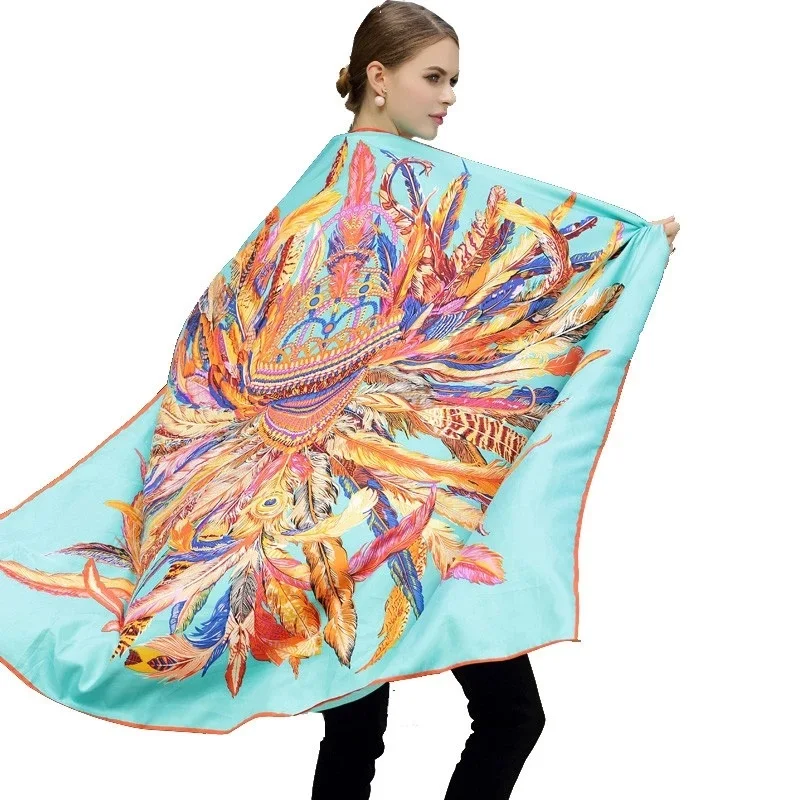 Manufacturer for 100% Silk Scarves Custom Printing Square Women Silk Scarf 130*130