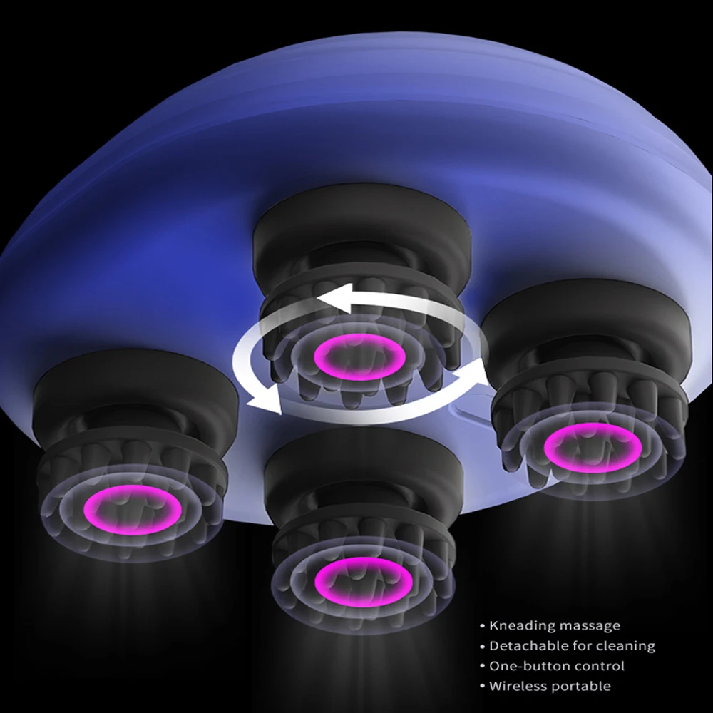 Smart head massage machine handheld vibration automatic head scalp massager high frequency deep tissue head massage brush