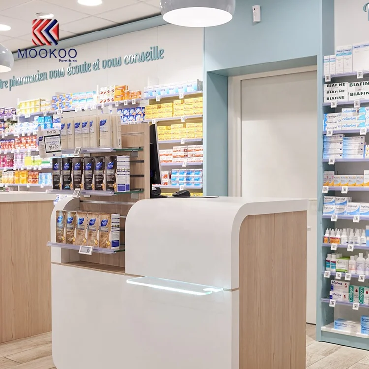 Modern Style Factory Direct Sale High End Pharmacy Shop Display Furniture Medicine Storage