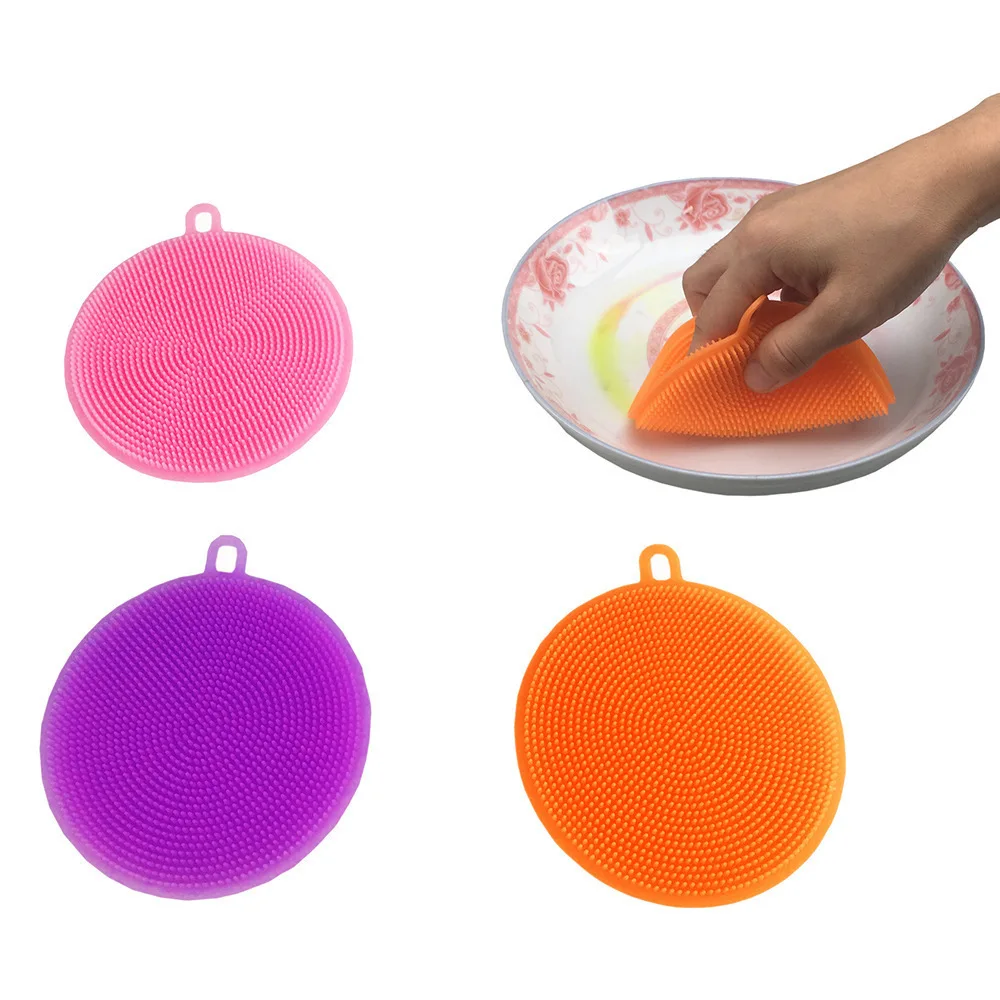 Silicone Multifunctional Dishwashing Brush Decontamination Kitchen Cleaning Tools Sponge Dish Washing Scrubber
