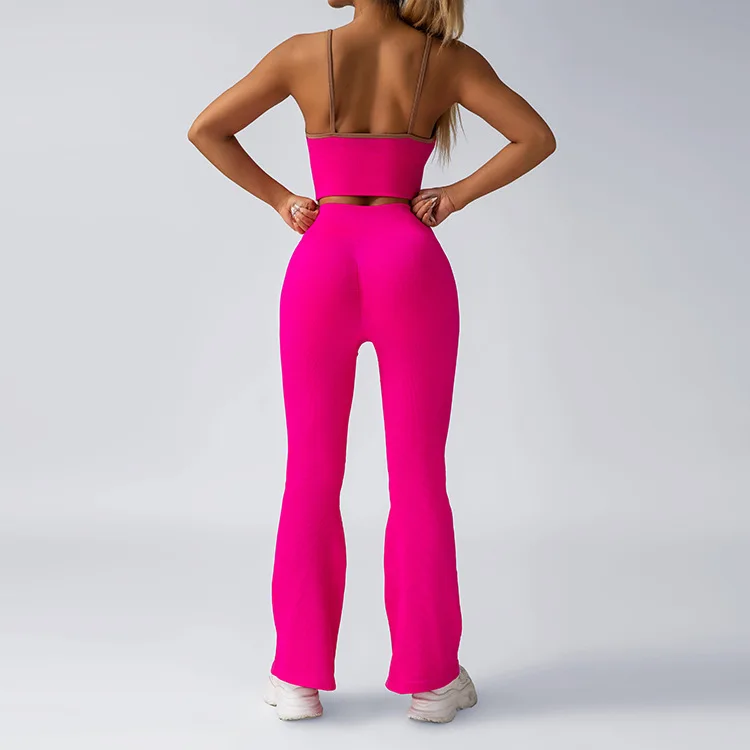 New Arrival Yoga Set Gym Clothes Sportswear Yoga Suits For Women Fitness Rib Tracksuits Sports Bra Gym Leggings Sports Suits