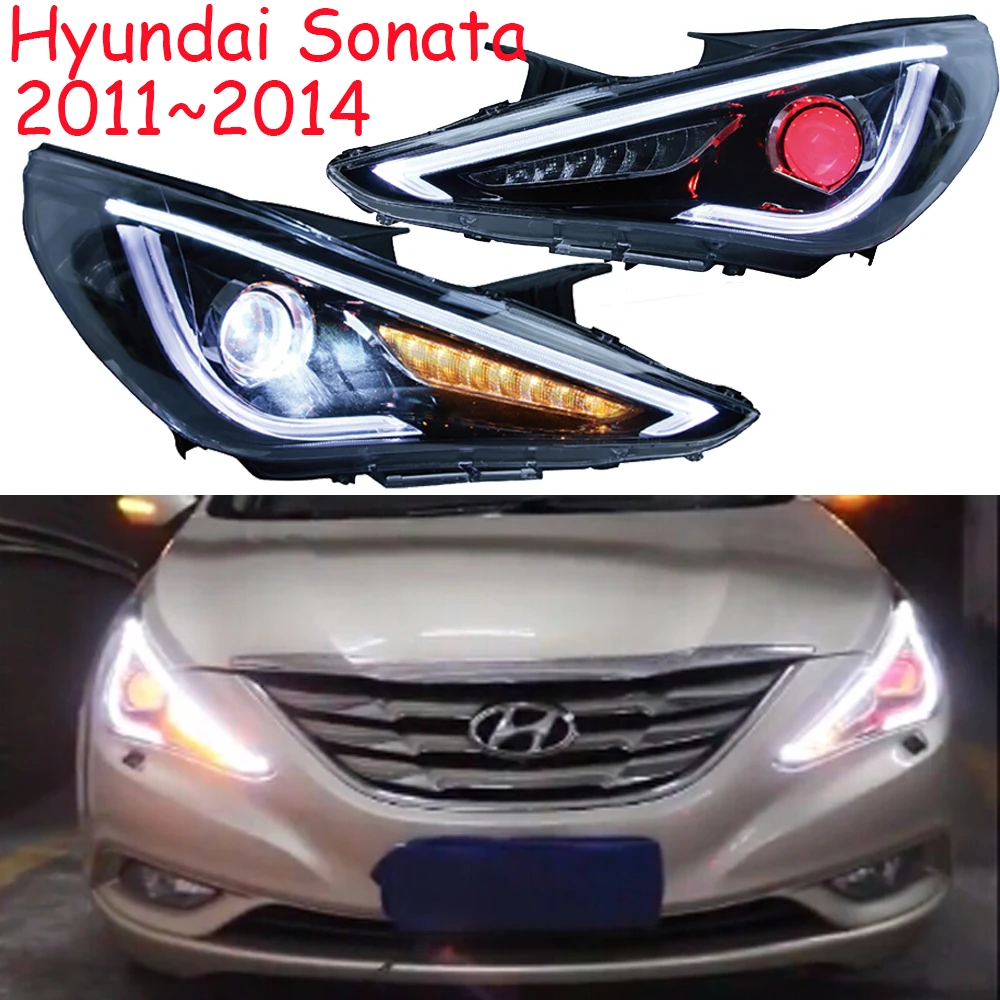 1 Набор, автомобильный бампер sonata фары для 2011 ~ 2014y Hyundai sonata фар HID ксеноновая лампа автомобильные аксессуары sonata дневной свет