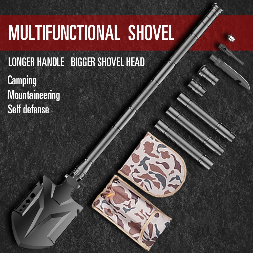 Outdoor Multifunctional Sapper Shovel Camping Shovel Folding Self-defense Tools Portable Spades Shovels