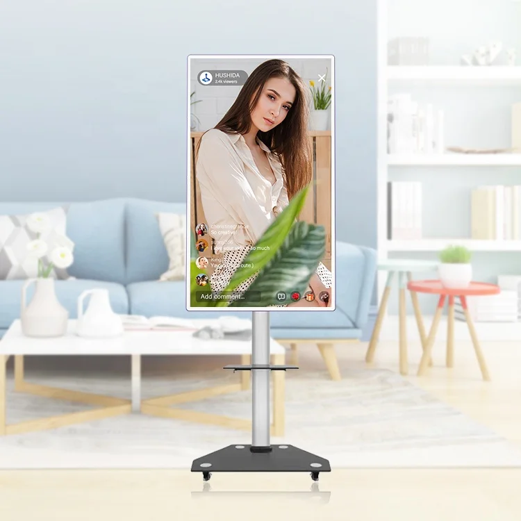 Вертикальная машина для прямых трансляций, мобильный мульти-экран с большим экраном для потокового вещания 32 дюйма 43 дюйма 55 дюймов
