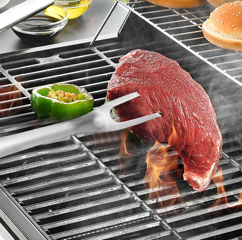 TPR Handle Stainless Steel 430 Set of 4pcs Barbecue Tools