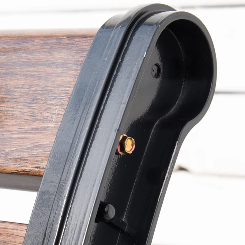 Simple Style Outdoor Garden Bench Park Courtyard Patio Porch Chair Cast Aluminum Plastic-Wood Love Seat