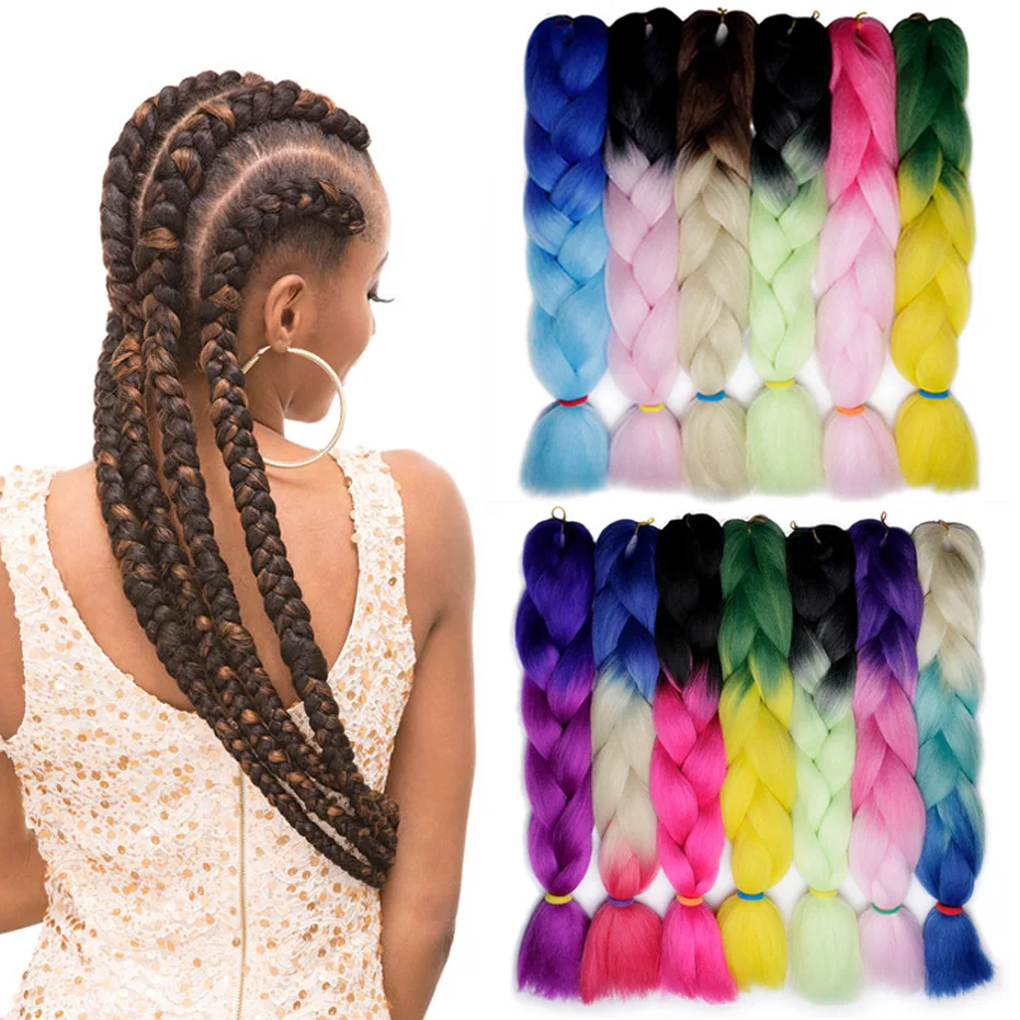 2024 Economic Synthetic Wig Weaves Synthetic Braiding Extensions Jumbo Braid Hair