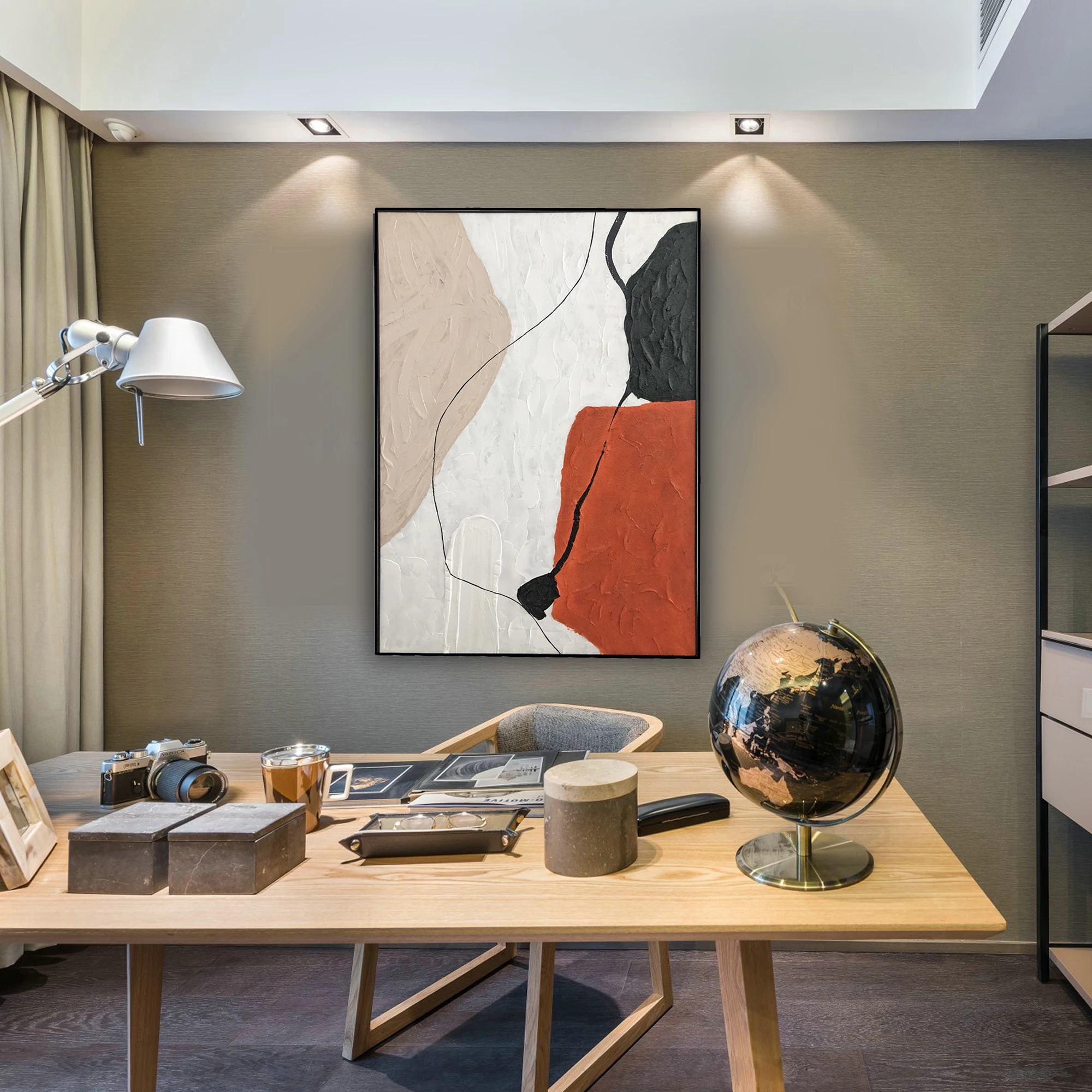 Wholesale Blue and yellow cloud African abstract decorative canvas wall artist living room printing posters