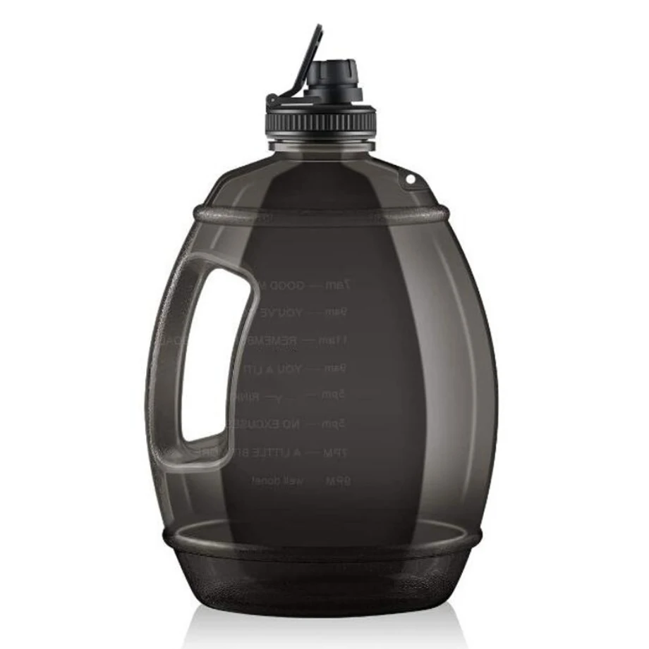 1 Gallon Large Water Bottle Wholesale Plastic Material 1 Gallon Plastic Water Bottle With Handle With Time Marker