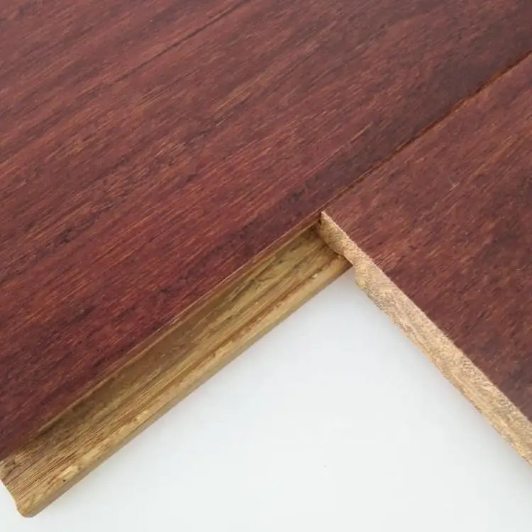 GOLDEN PINE HDF Latest Design 14mm Flat Red Color Solid Hardwood Lock Waterproof Bamboo Wood Flooring