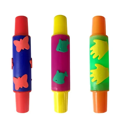 Kids Art Craft Sponge Kit Set Foam Roller Paint Flower Stamp