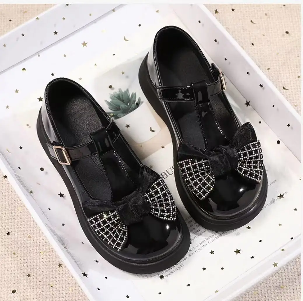 CUSTOM British Style Wholesale Children Teenagers Boy Girl Party Formal School Black Kids Leather Dress Shoes