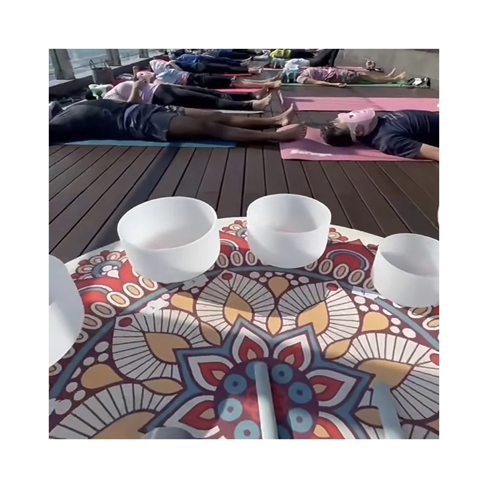 Chakra Tones 440Hz 432Hz Seven Color chakra Quartz Crystal Singing Bowls for Healing Sound