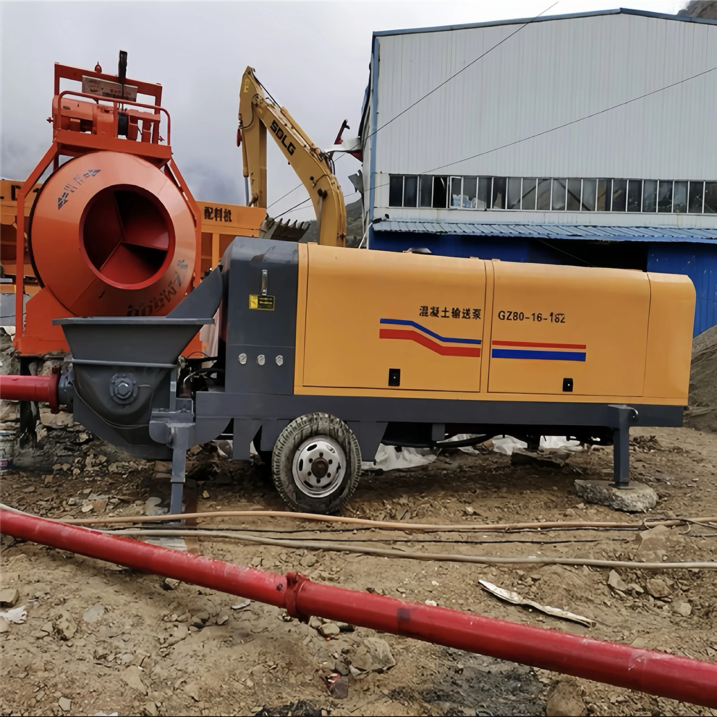 China Diesel Electric Concrete Pump Of 30m3 82kw Concrete Pump Concrete Pump 3