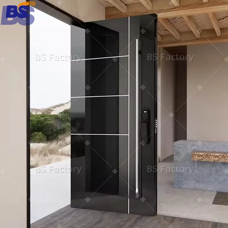 Nigeria Exterior External Scanner Camera Metal Residential Main Doors Locks Steel Door Security Slide