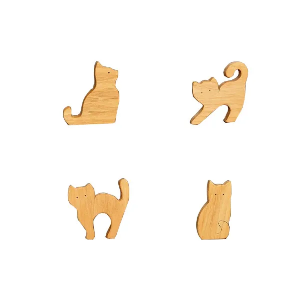 Wooden cute personalized animal toys Montessori woodland animal duck turkey mouse mole Toddler Toy