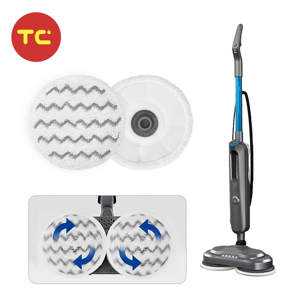 Washable and Reusable Spinwave Mop Pads 3879A Replacement for Bissells SpinWave SmartSteam Mop 3712 3712W Model No 1641112