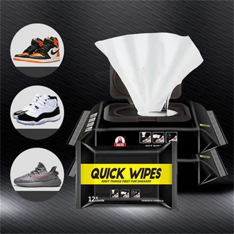 Wholesale High Quality sneaker 10pcs Per Pack Disposable Home use Stain Dust Remover shoe Cleansing Wet Wipes