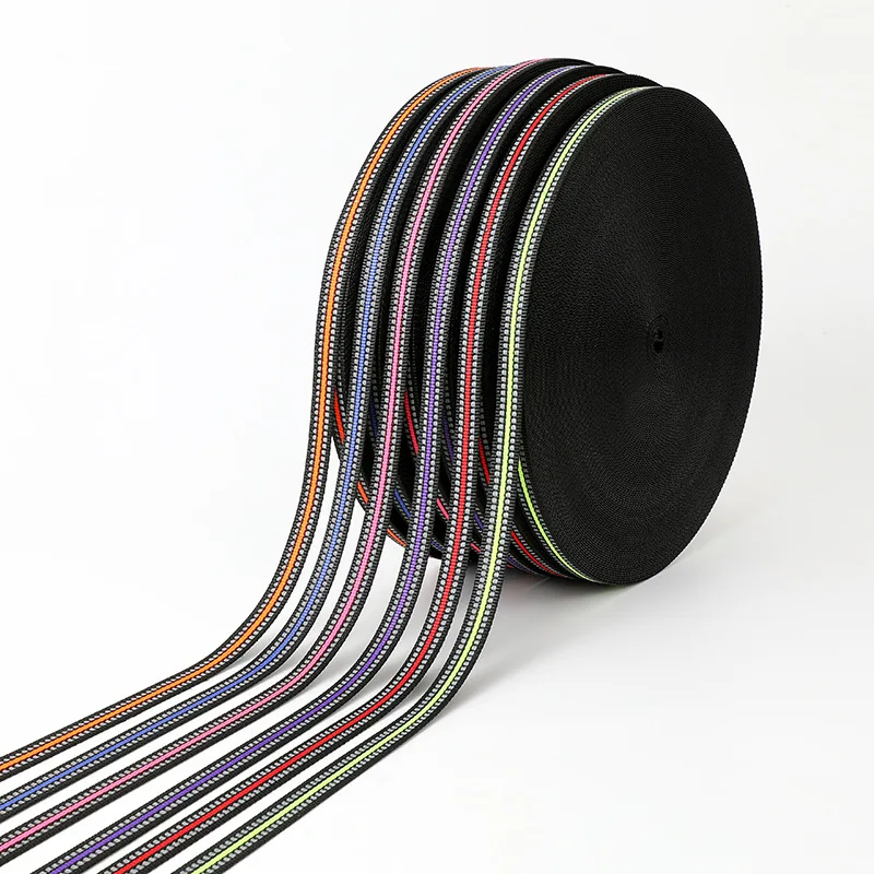 1.5cm nylon reflective luggage belt Pet traction color stripe braid shoulder strap ribbon wholesale_4