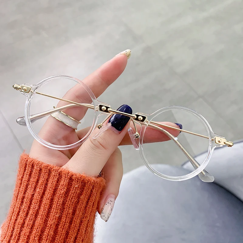 9338 Sround beautiful  anti blue light glasses metal  square  woman  colourful sunglasses