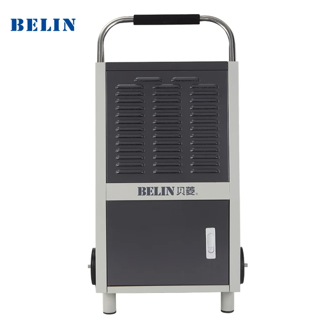138L per day commercial dehumidifier with universal wheels hand push rod