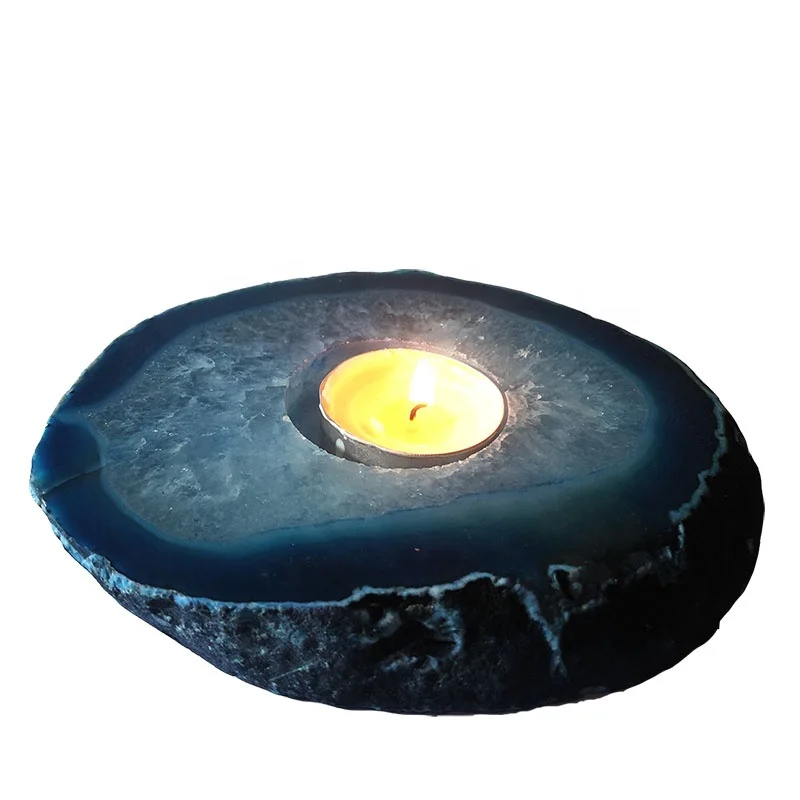 Agate Slice Tea Light Holder