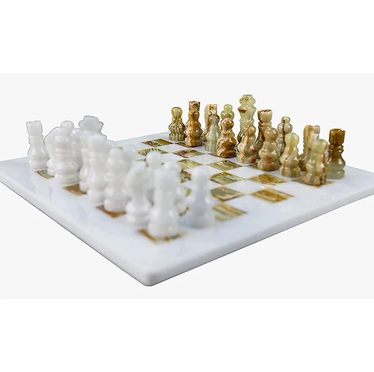 factory modern decorative colored european marble chess decoration pieces chess board set