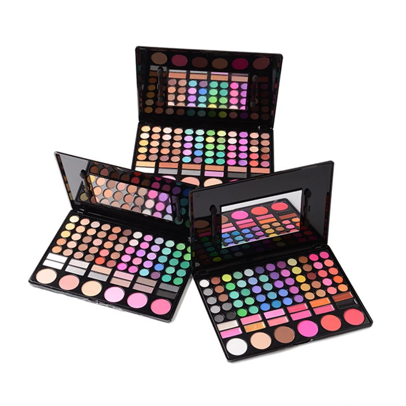 Ready To Ship Private label 78 Colors Pigmented Eye shadow Palette custom Women Makeup kit gift professional box set all in one