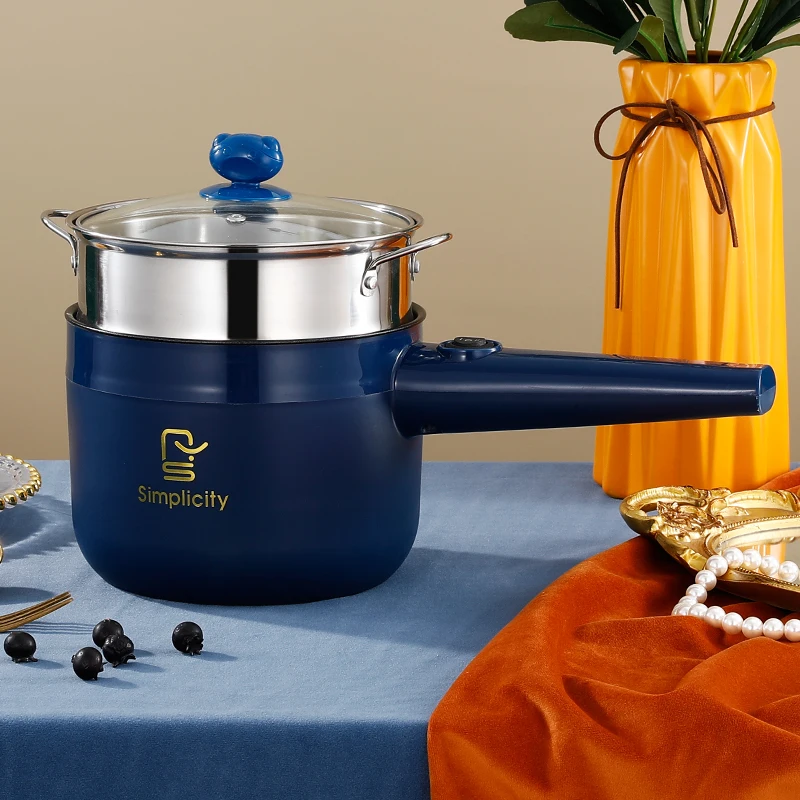 Household Rice Cooker Electric Multi-function and For Dormitory Portable cooker pot and Frying Pan with Tempered lid and steamer