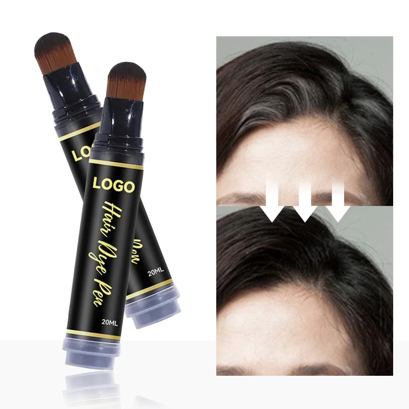 Black Hair Gel Cream Natural Looking Fast Cover Root Touch Up Stick Coloring Dye Pen Brush For Black Hair
