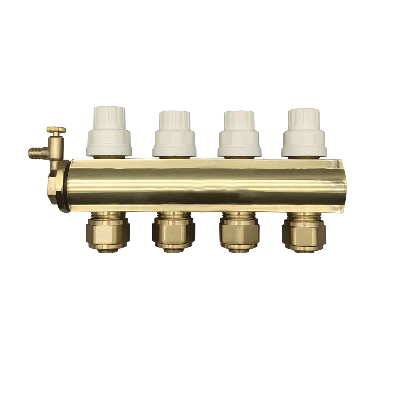 Huifa valve 4 branch underfloor heating Manifold ,Floor Water heating system Brass manifold