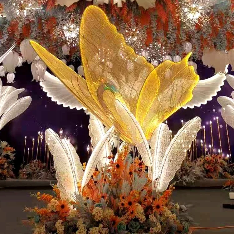 New design stage background of large butterfly background for garden wedding